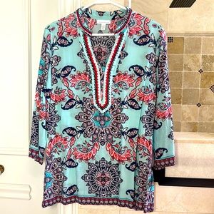 Woman tunic turquoise blue size S